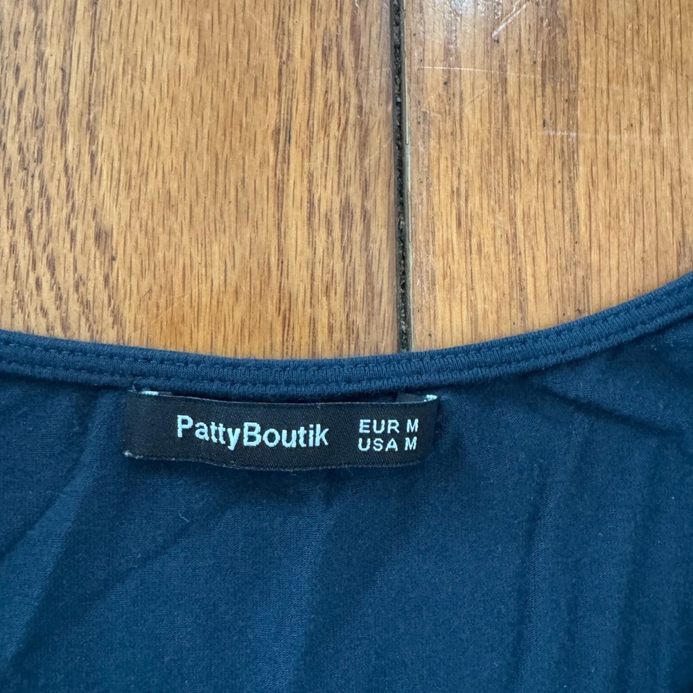 PattyBoutik Dark Blue Lace-Up Tank Top - Size M - Picture 2 of 2